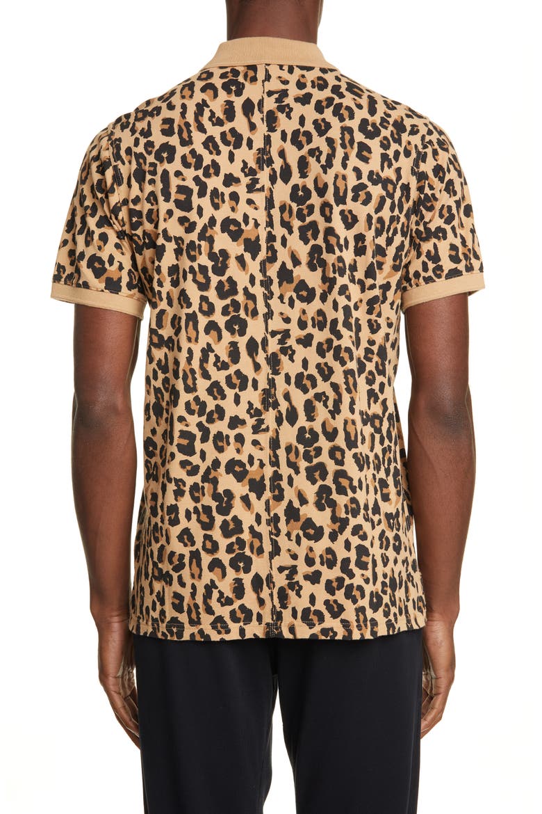 Leopard Piqué Polo, Alternate, color, CAMEL