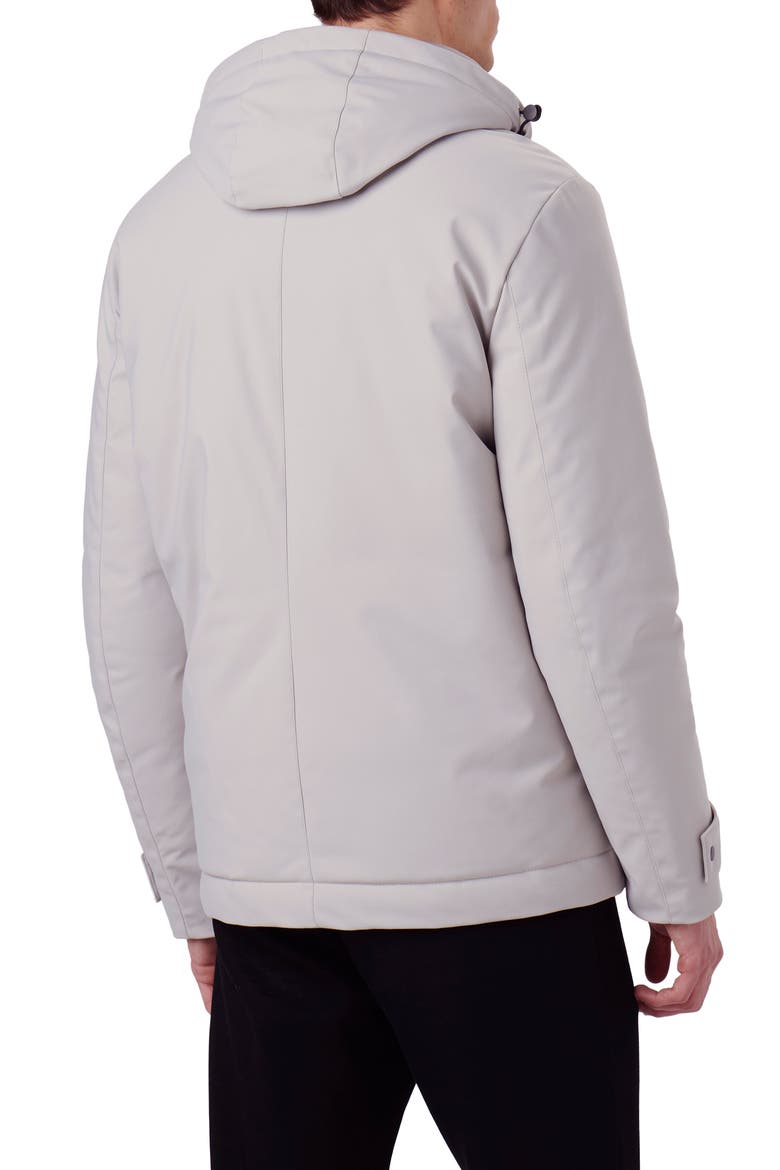 Full Zip Hooded Bomber Jacket, Alternate, color, STONE
