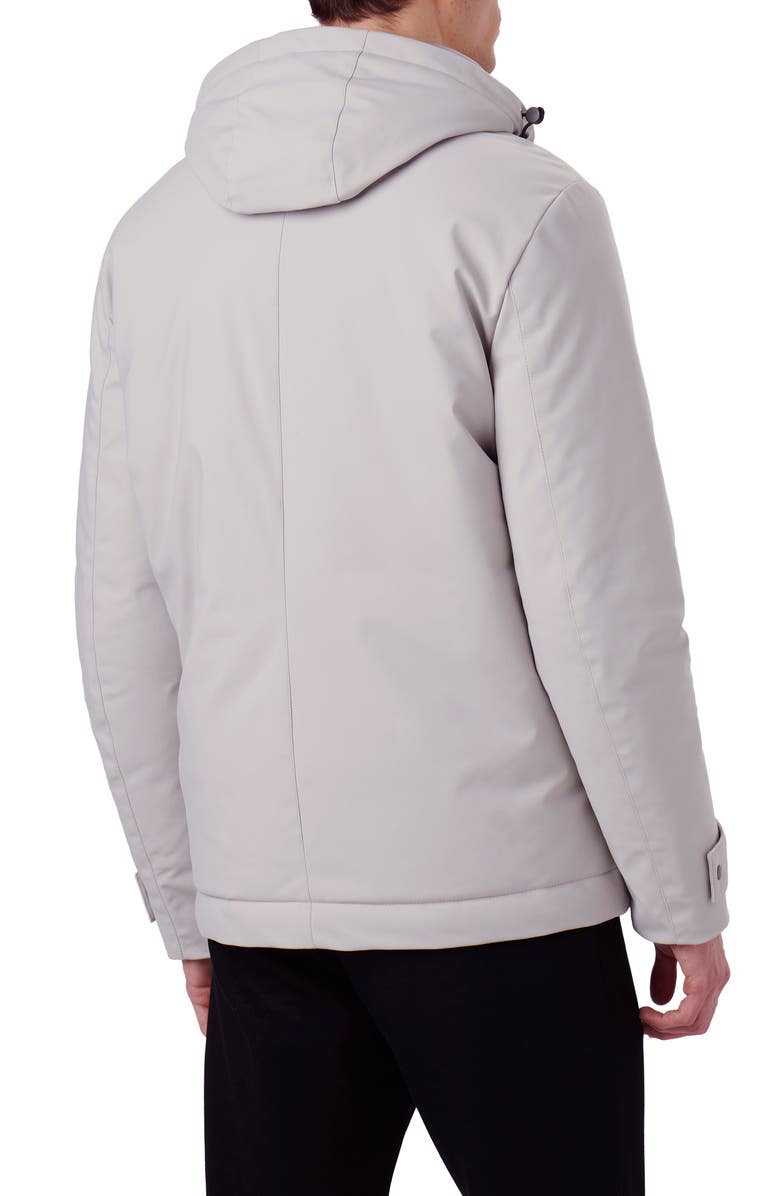 Bugatchi Full Zip Hooded Bomber Jacket, Alternate, color, 