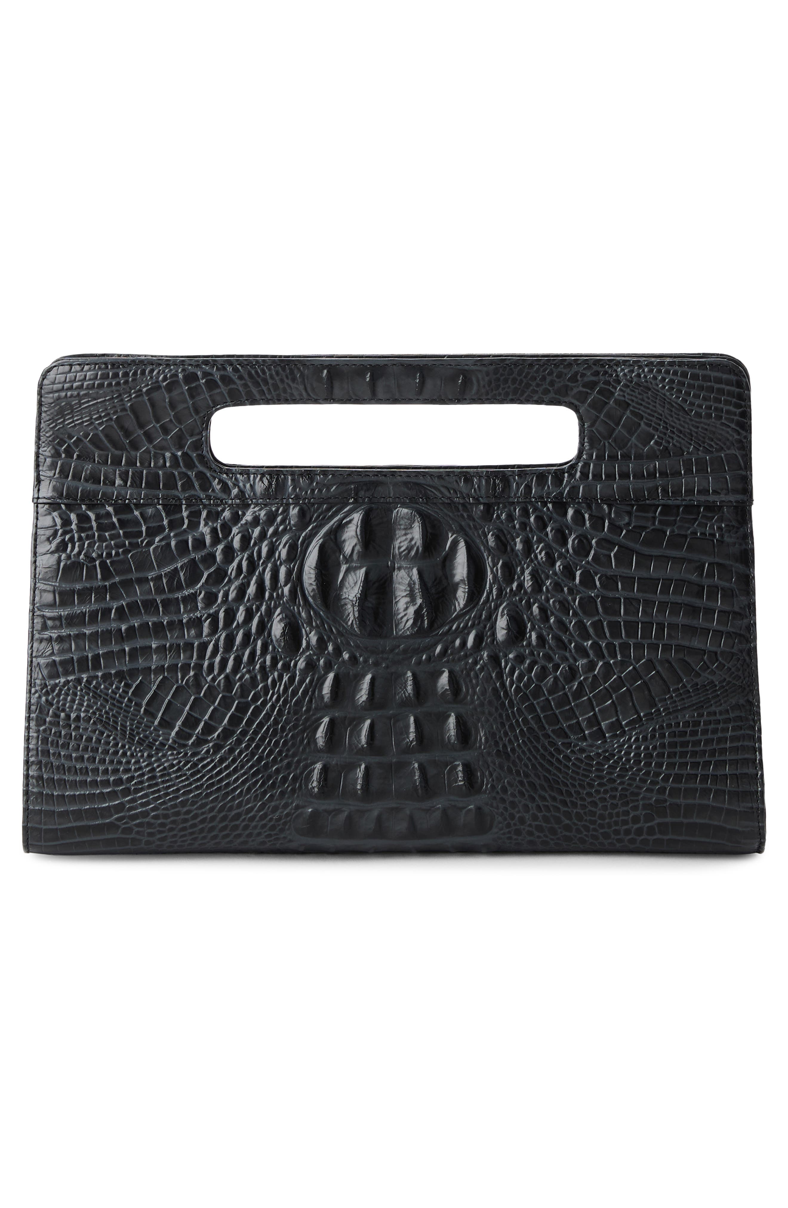 Brahmin Ravina Genuine Calf Hair Clutch, Alternate, color, Black