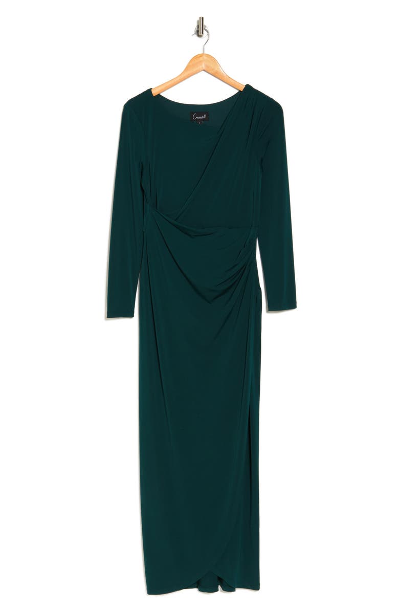 Connected Apparel Crossover Long Sleeve Dress, Alternate, color, 