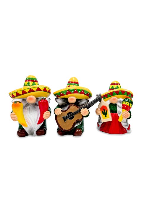 Fiesta Sombrero Gnome Trio Figurine