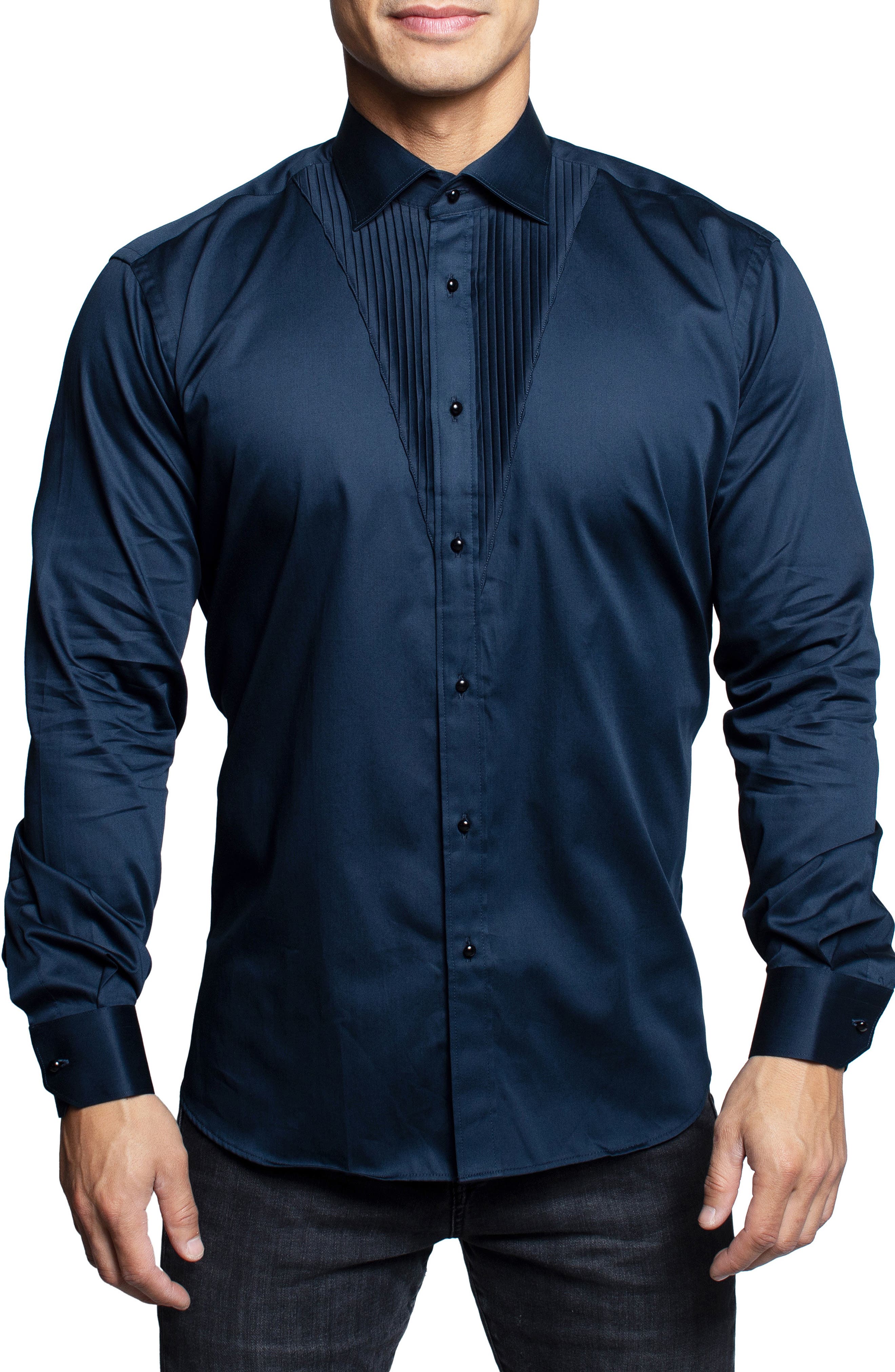 Maceoo Fibonacci Ceremony Navy Button-Up Shirt (Men) | Nordstrom