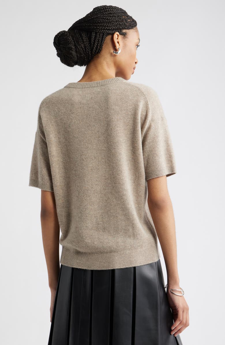 Nordstrom Short Sleeve Cashmere Sweater, Alternate, color, Beige Bliss