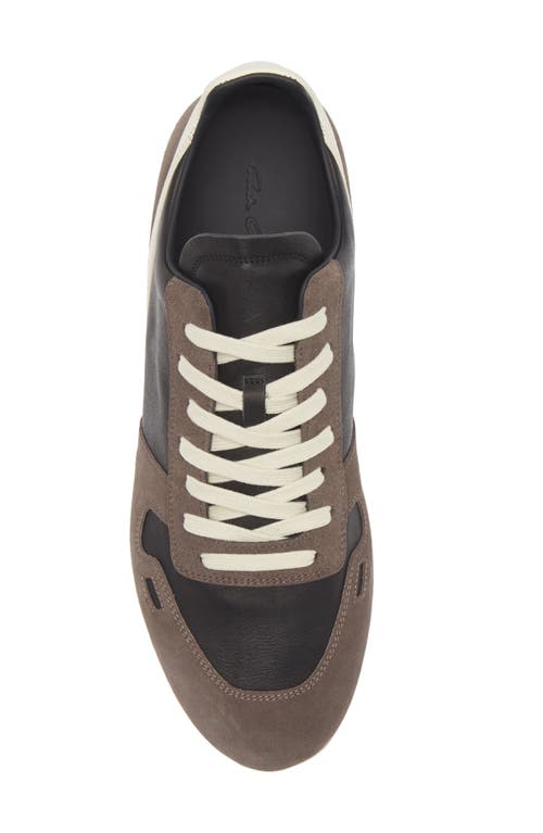 Rick Owens Panelled Suede And Leather Sneakers In Multi