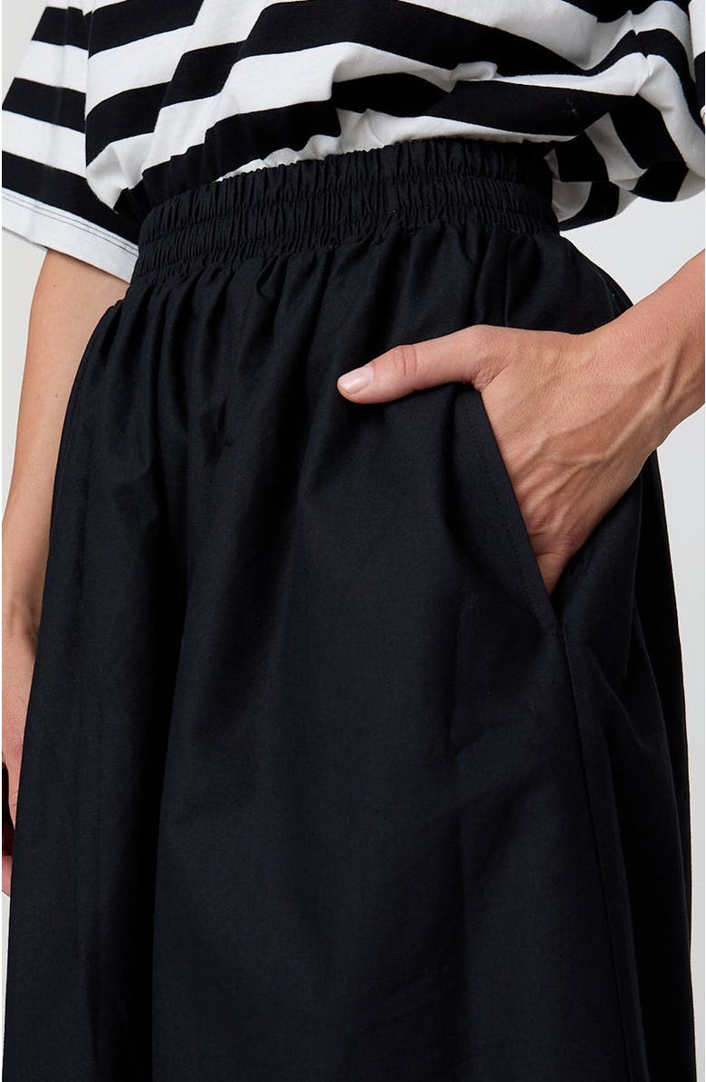 Turtledove London Organic Cotton Joyce Midi Skirt, Alternate, color, Black