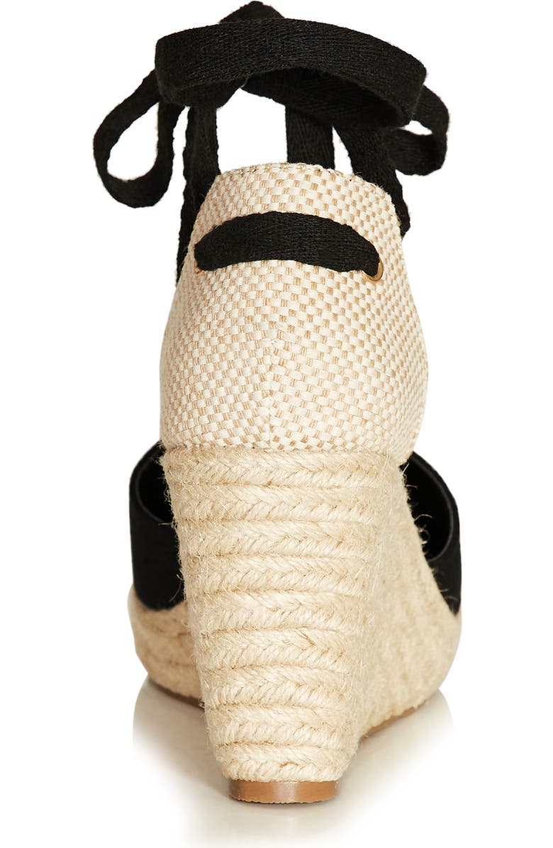 City Chic Sage Espadrille Wedge Sandal, Alternate, color, Black