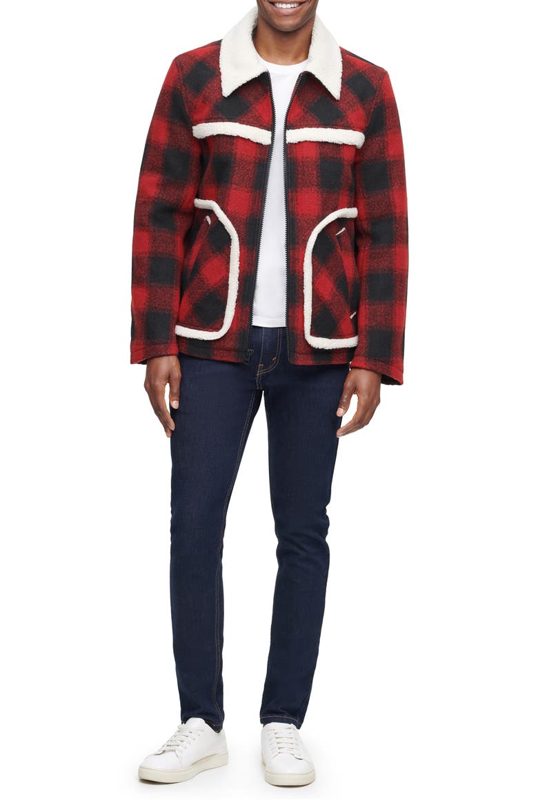 Plaid Faux Shearling Lined Jacket, Alternate, color, PLAID MULTI
