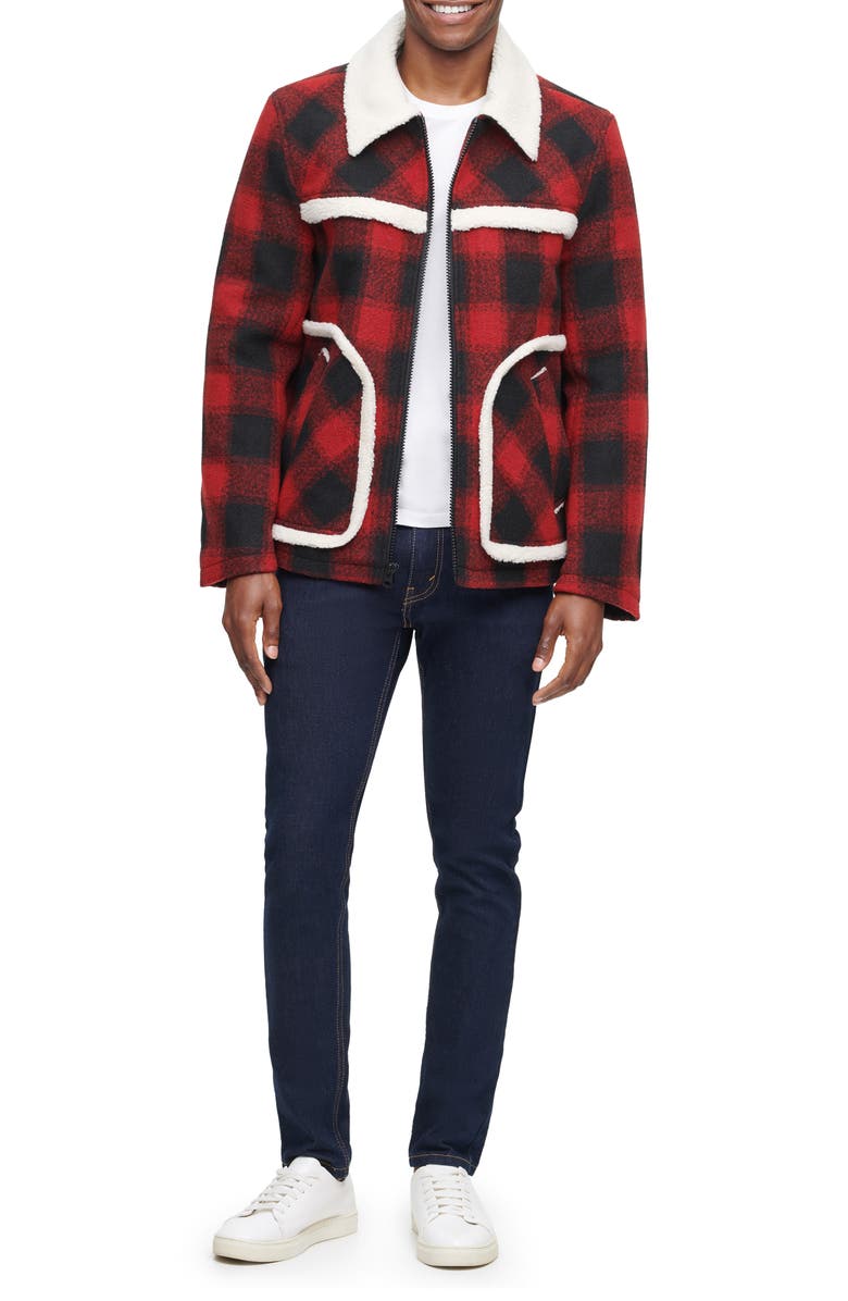 Levi's<sup>®</sup> Plaid Faux Shearling Lined Jacket, Alternate, color,