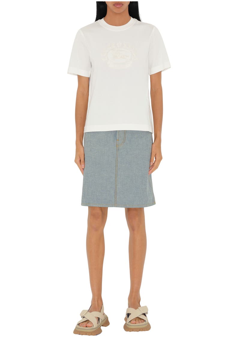 Burberry EKD Cotton T-shirt, Main, color, Chalk