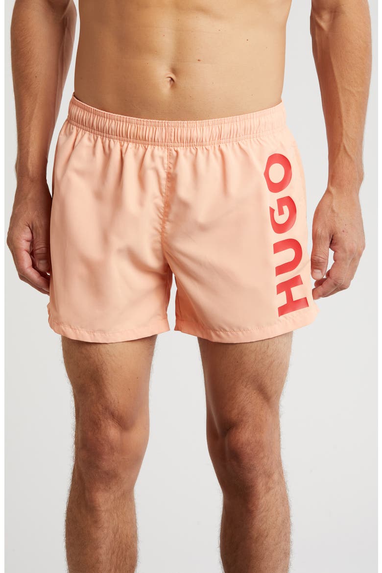 Abas Logo Board Shorts, Main, color, LIGHT/ PASTEL RED