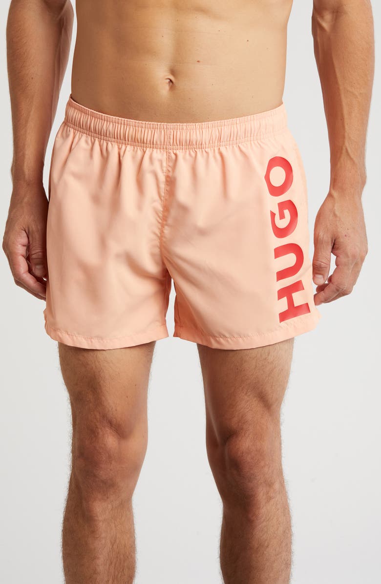 BOSS Abas Logo Board Shorts, Main, color, Light/ Pastel Red