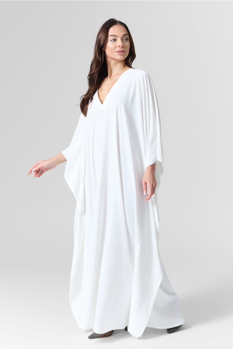 Luna Silk Crepe-Cady Gown, Main, color, White