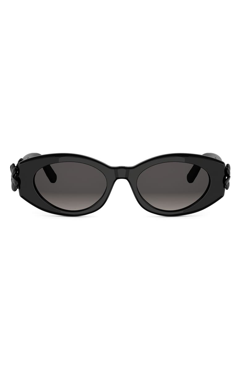 DIOR 'Dior Clover B1I Oval Sunglasses, Main, color, Shiny Black / Gradient Smoke