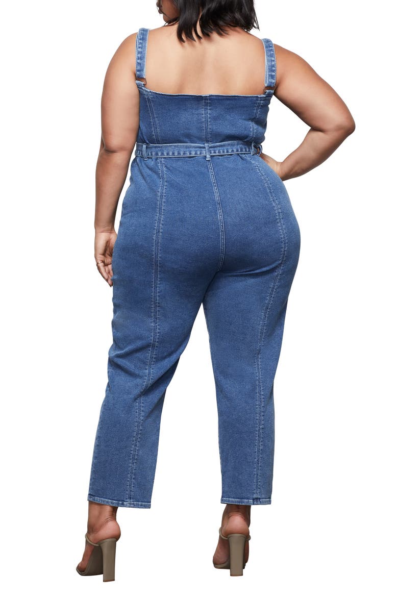 Belted Sleeveless Jumpsuit, Alternate, color, BLUE