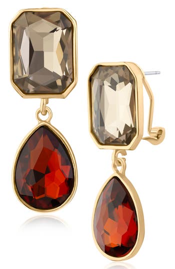 Jardin Crystal Drop Earrings In Red