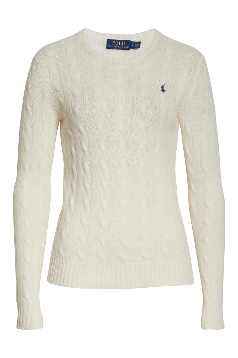 Julianna Wool & Cashmere Cable Sweater, Alternate, color, CREAM