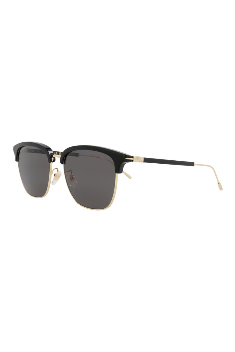 56mm Square Sunglasses, Alternate, color, BLACK GOLD GREY
