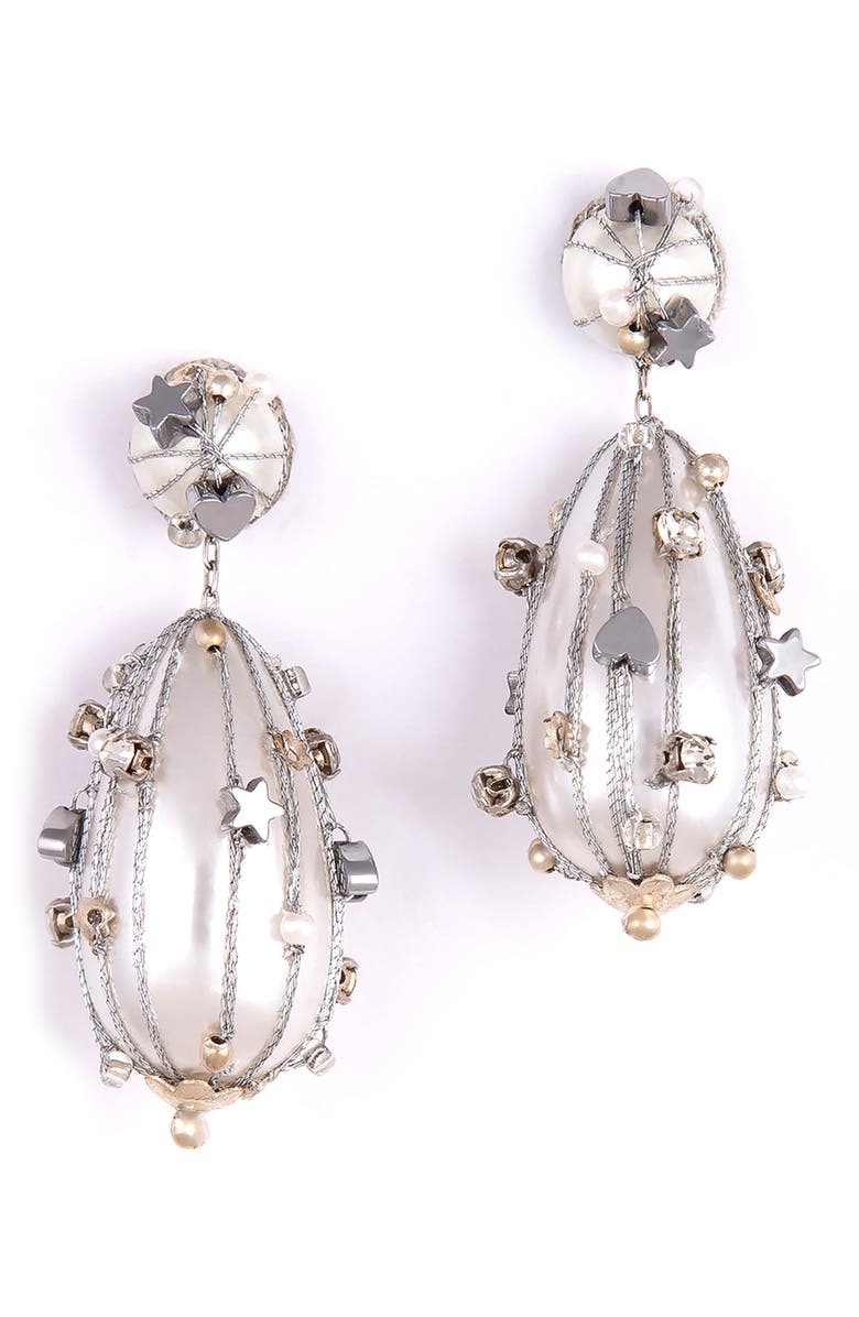 Deepa Gurnani Cora Imitation Pearl Drop Earrings, Main, color, 