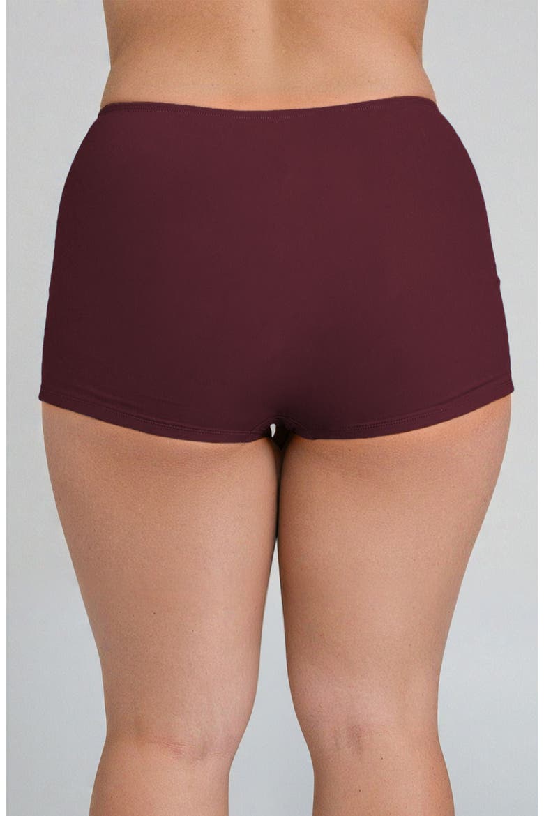 Plus Size Boyshorts, Alternate, color, Wine