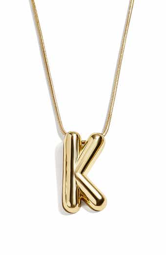 Bubble Initial Pendant Necklace