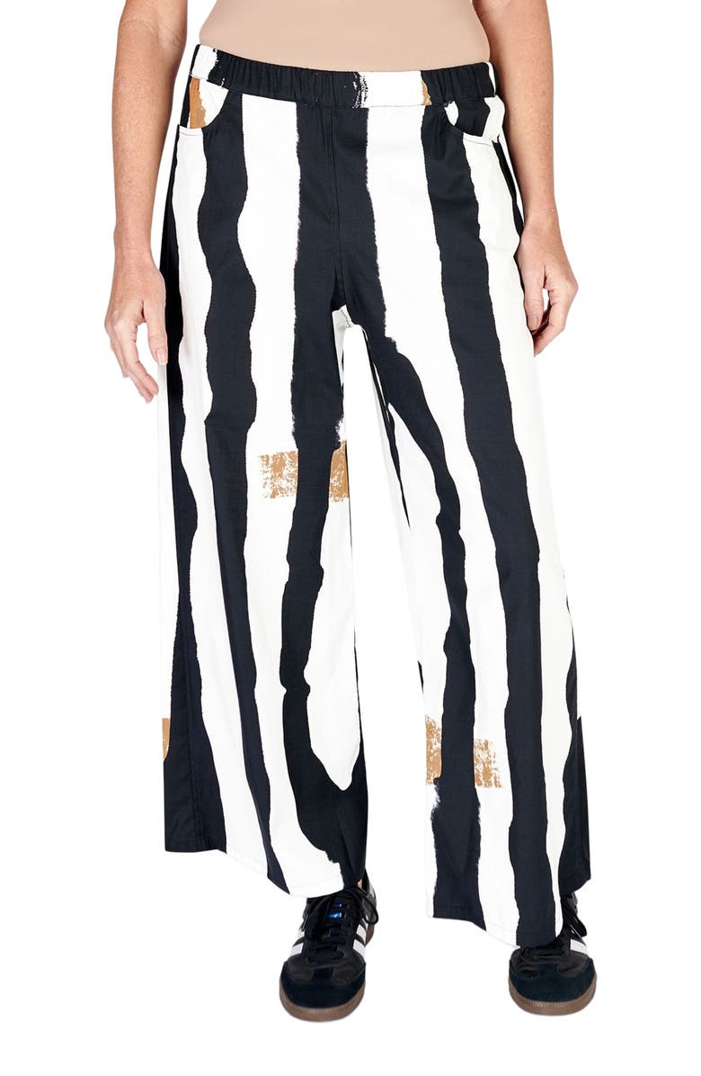 Alembika Zebra printed cropped wide leg pants, Main, color,