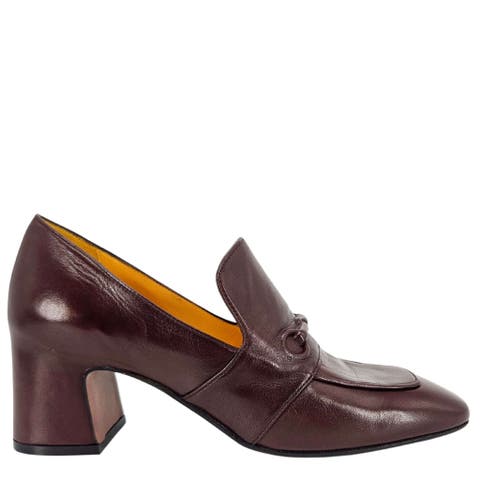 Leather Hidden Bit Heel Loafer