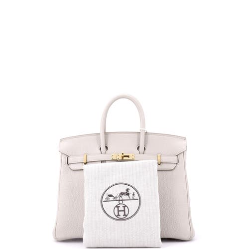 Pre-owned Hermes  Hermes Birkin Handbag Light Togo With Rose Gold Hardware 25 In White