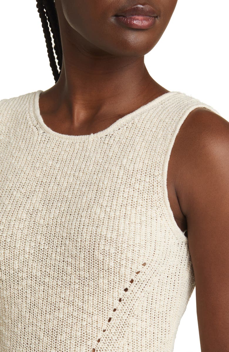 Rails Rylee Sleeveless Fringe Hem Sweater Dress, Alternate, color, Ecru