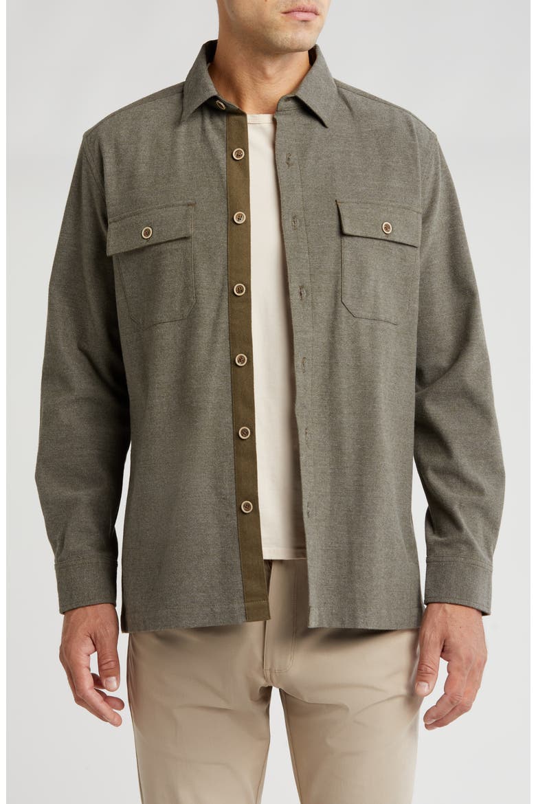 Brushed Heather Shirt Jacket, Main, color, GREY HEATHER