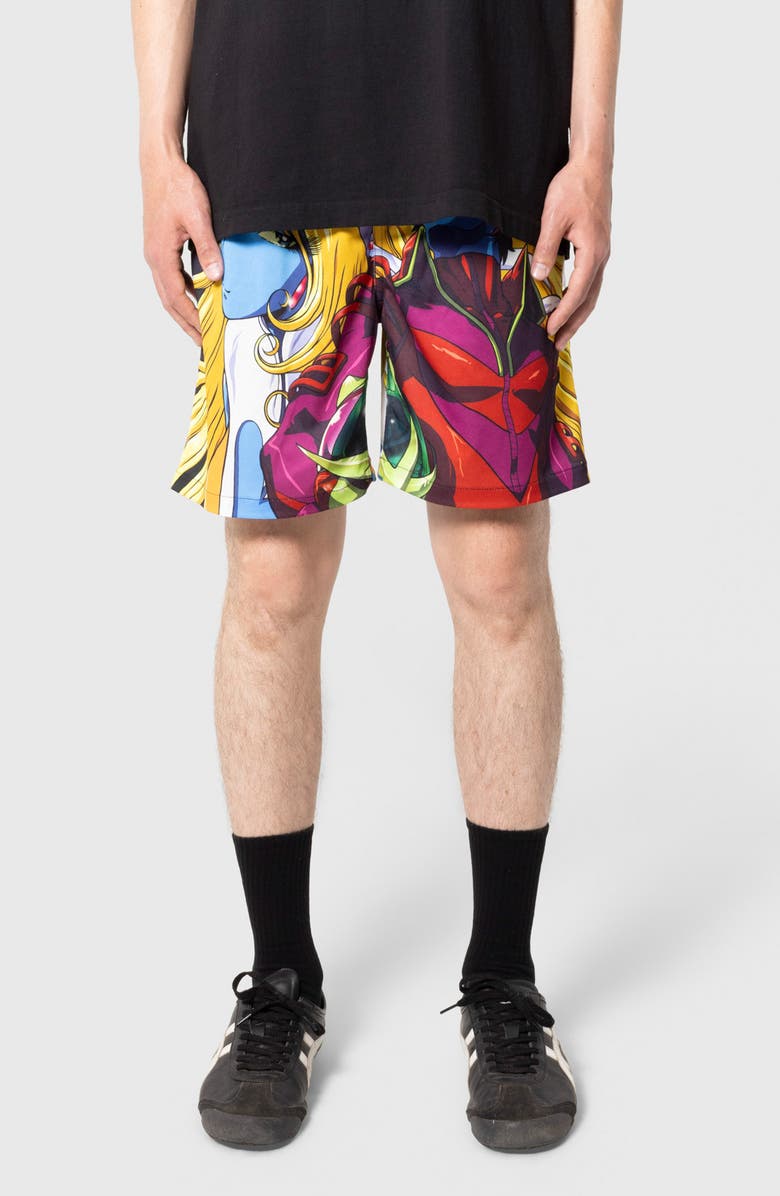 PLEASURES x Daft Punk Interstella Satin Shorts, Main, color, Multi