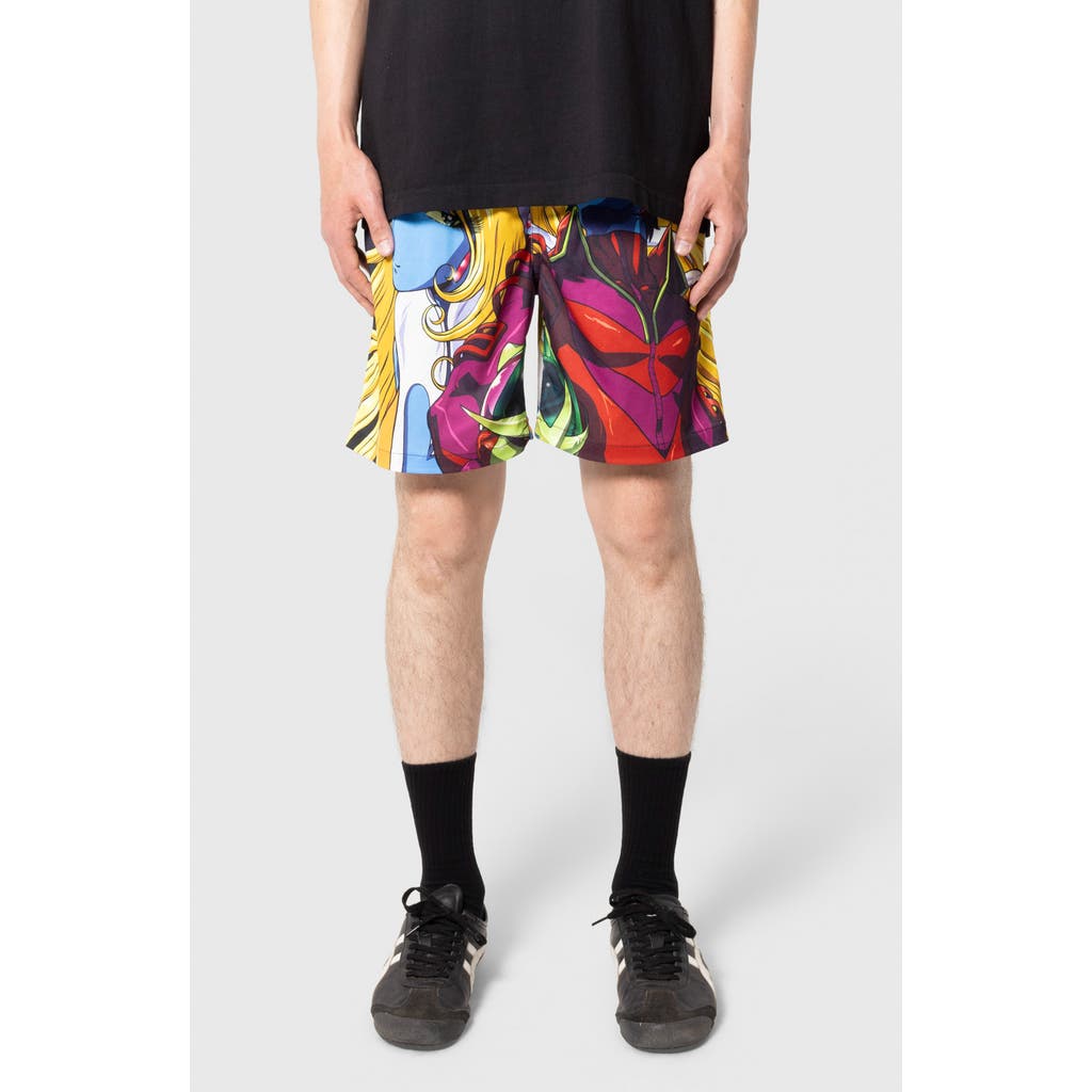 Pleasures X Daft Punk Interstella Satin Shorts In Multi