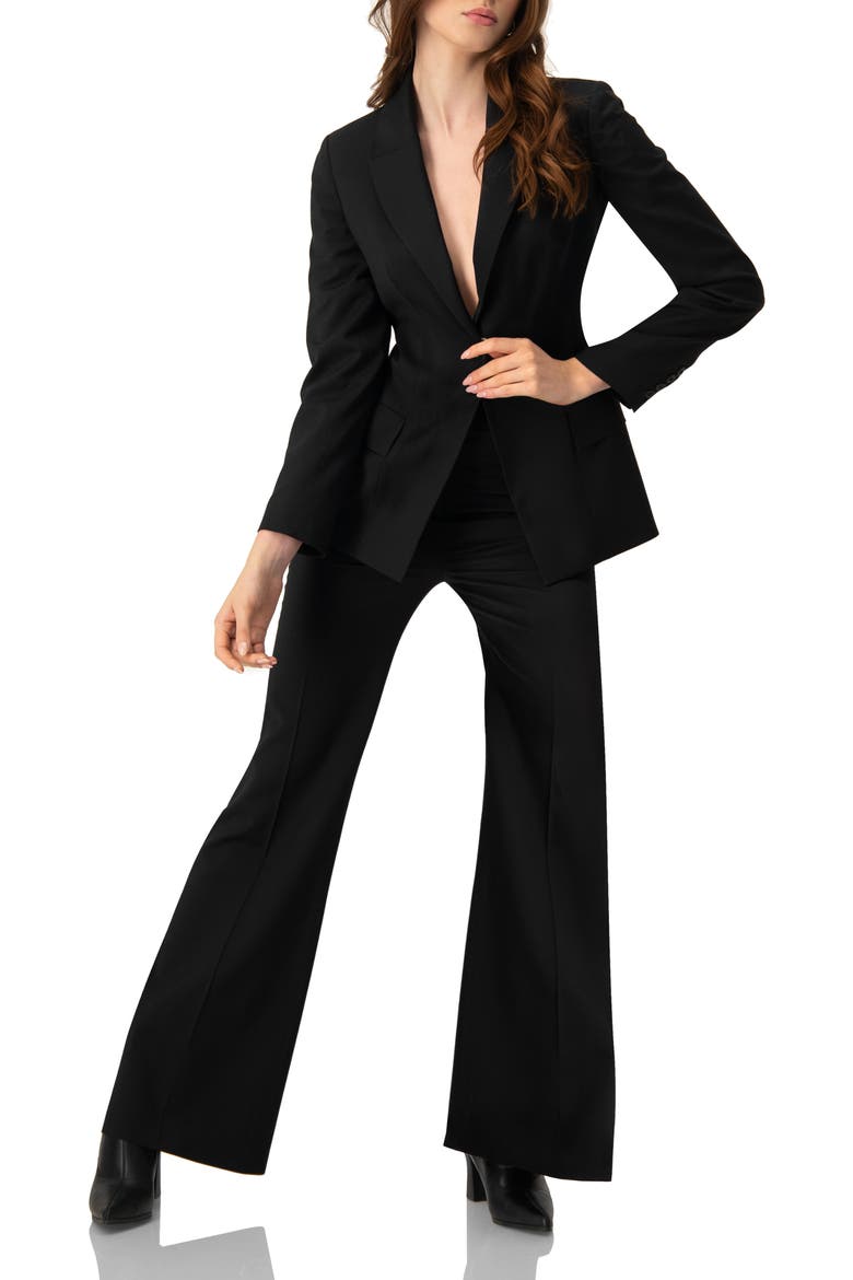 Classic Tailored Straight-Leg Pants, Alternate, color, Black