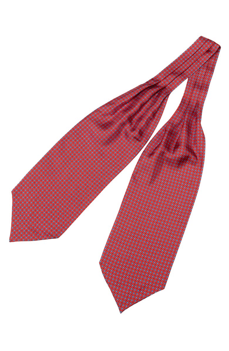 Elizabetta Navona - Silk Ascot Cravat Tie for Men, Alternate, color, Red