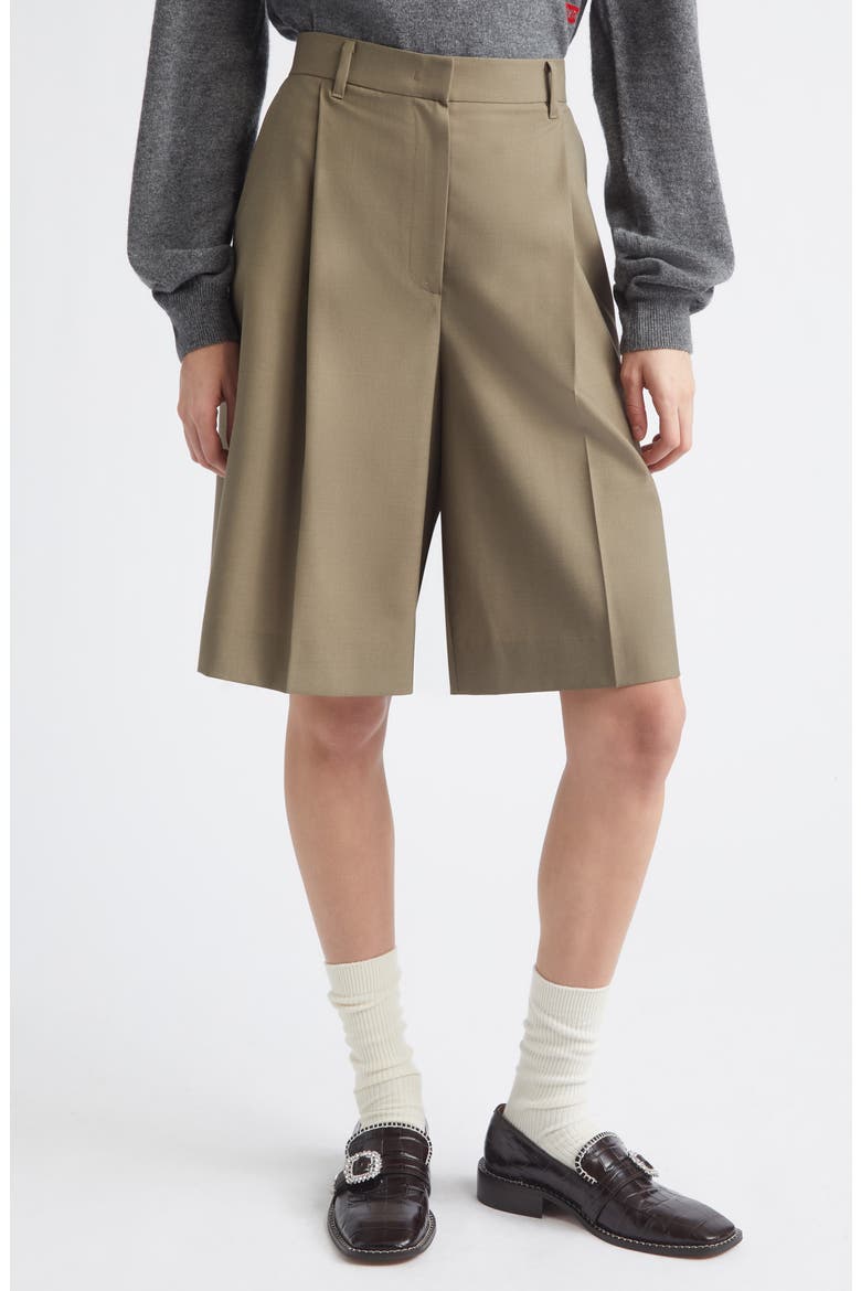 Front Pleated Convertible Shorts, Alternate, color, KHAKI