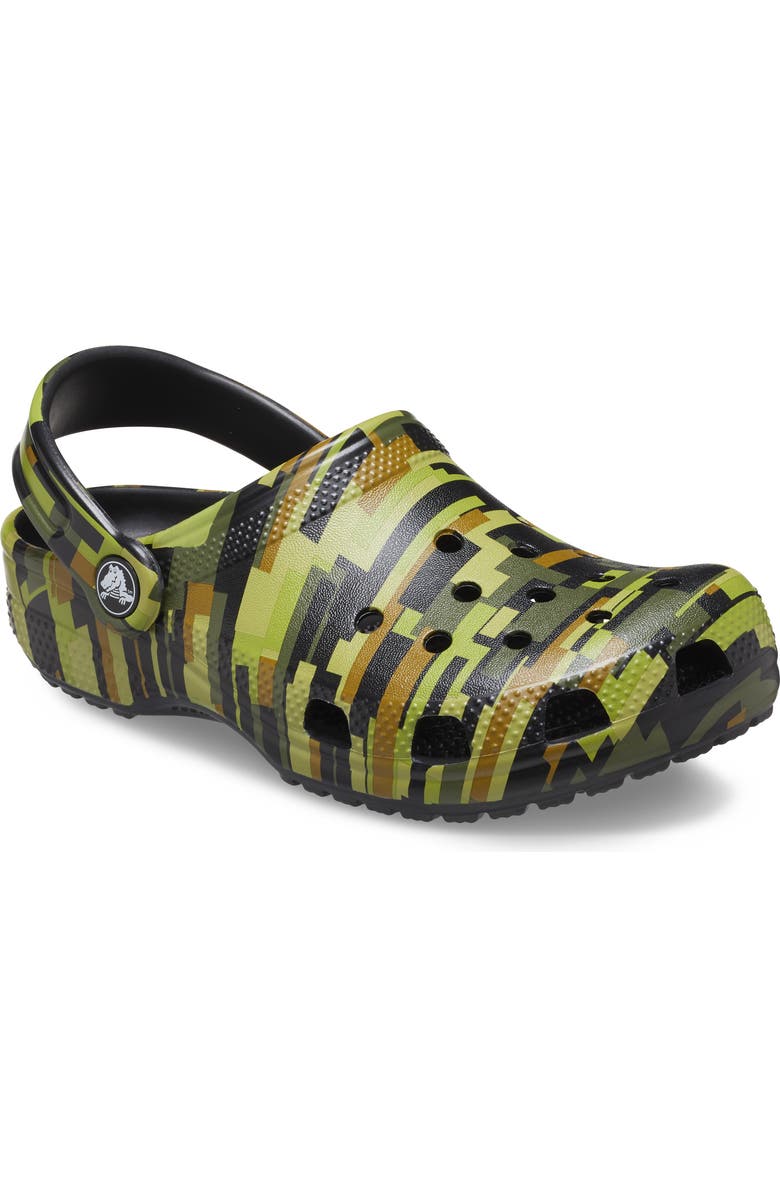 CROCS Kids' Classic Digi Camo Clog, Main, color, Black Multi