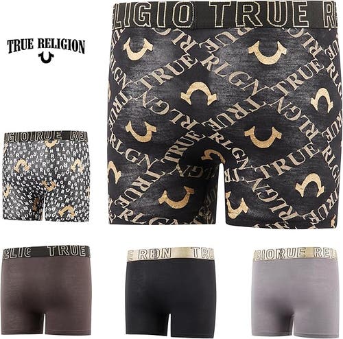 True Religion Boxer Briefs Pack Of 5 In Brown