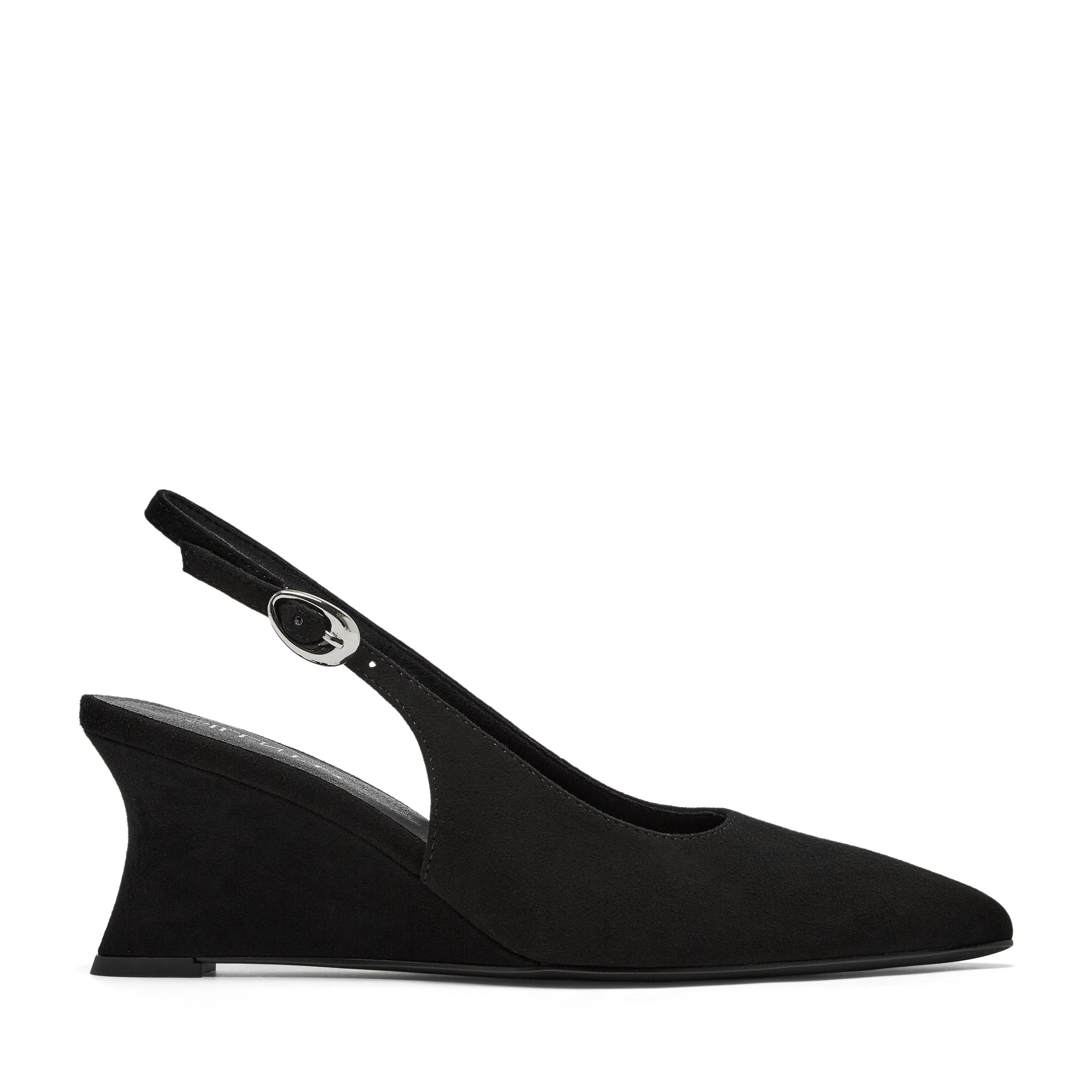 Celein Sling Back Wedge, Alternate, color, Black Suede
