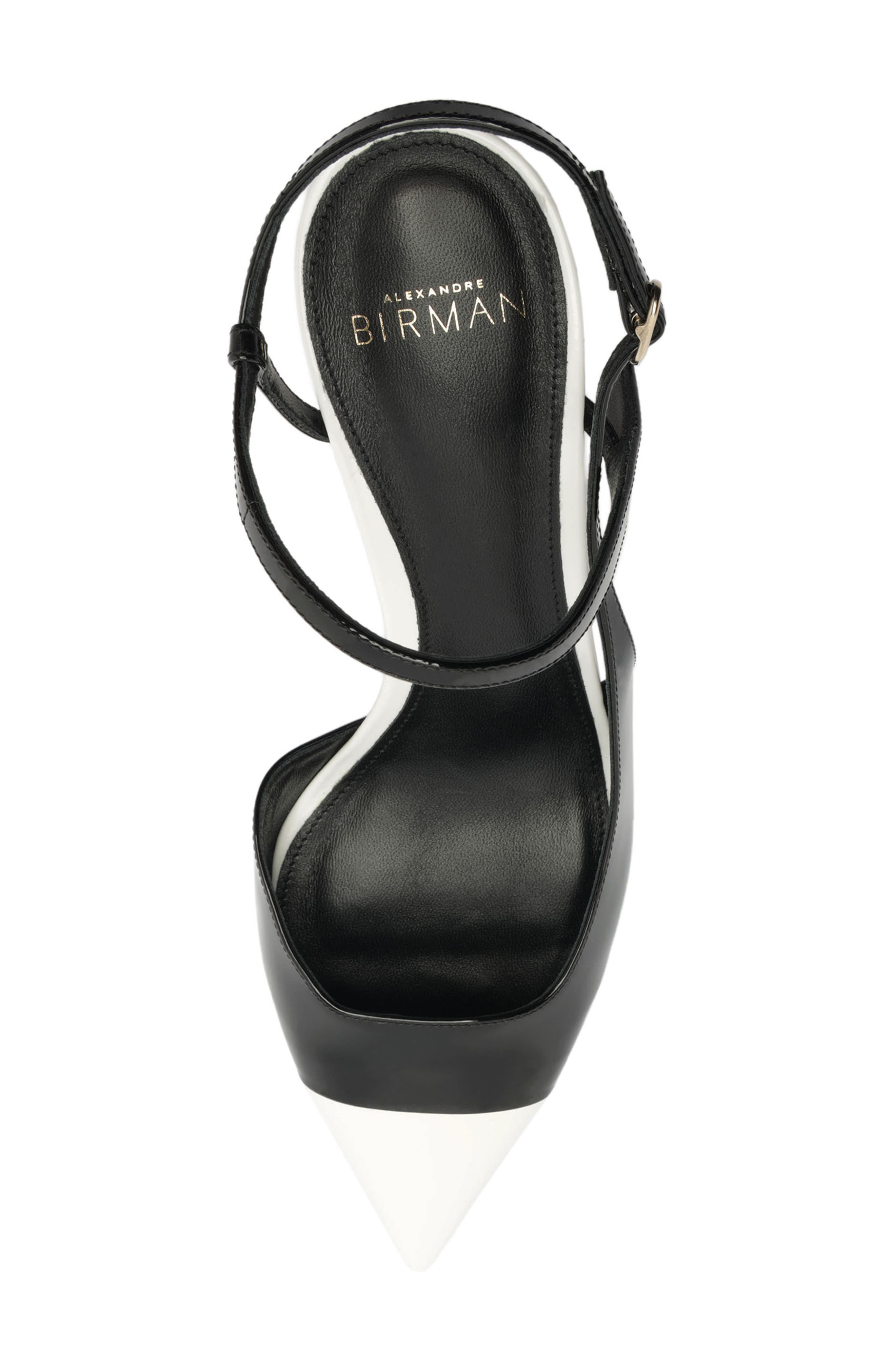 Tita Wrap Leather Cap Toe Slingback Pump, Alternate, color, BLACK/ WHITE