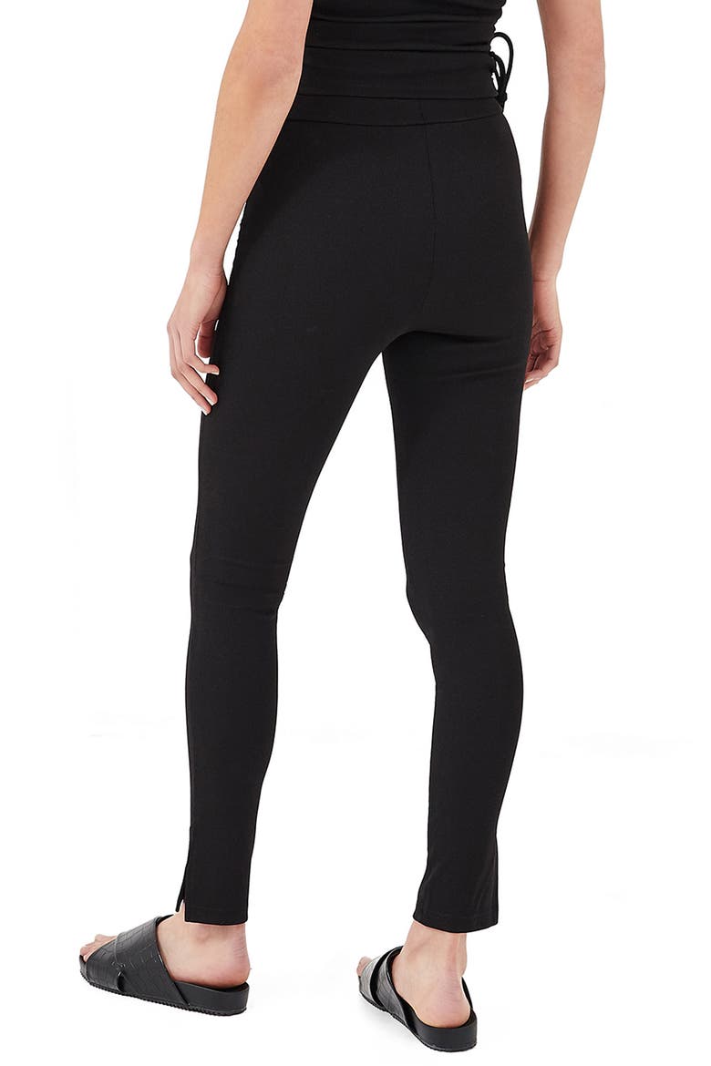 Annoushka Side Slit Leggings, Alternate, color, BLACK RIB JERSEY