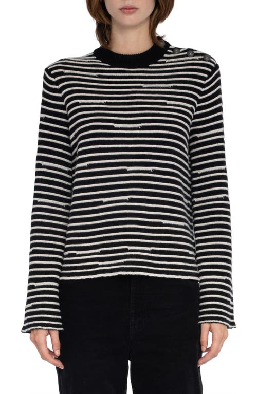 Zadig & Voltaire Spiky Stripes Wool & Cashmere Sweater In Gold