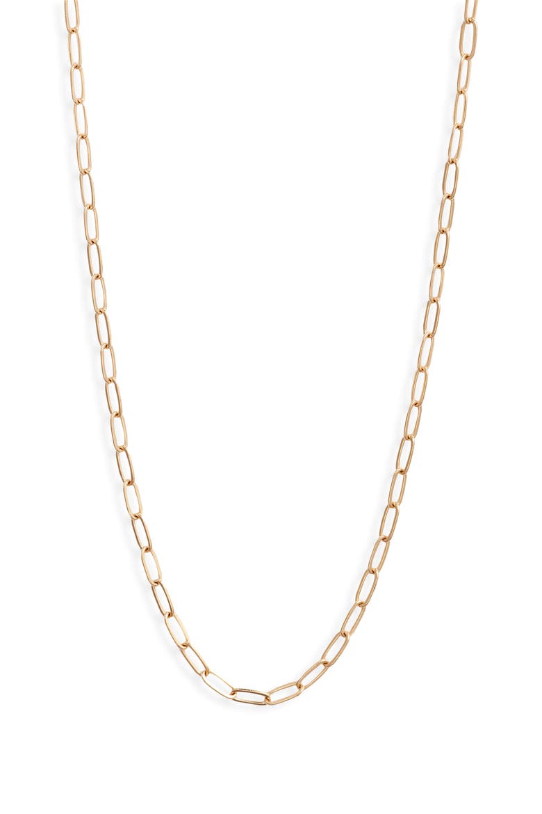 Medium Paper Clip Chain Necklace, Main, color, GOLD