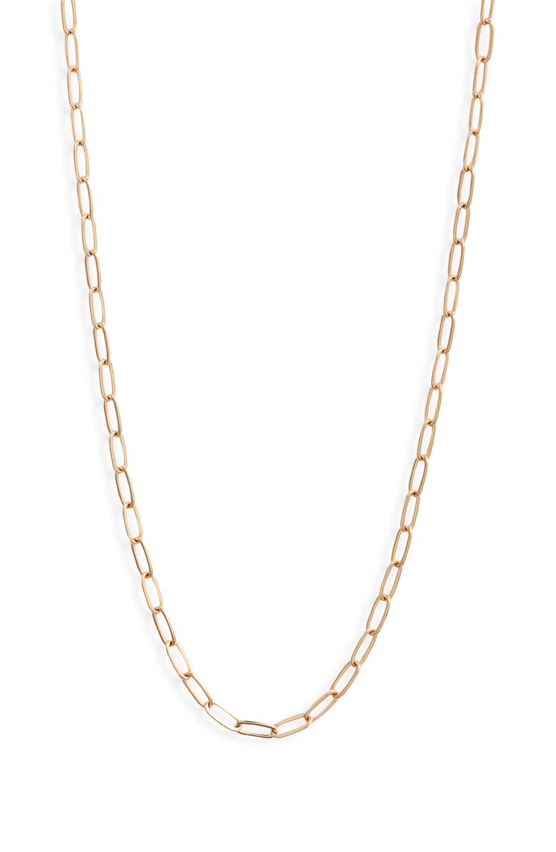 Anzie Medium Paper Clip Chain Necklace, Main, color, Gold