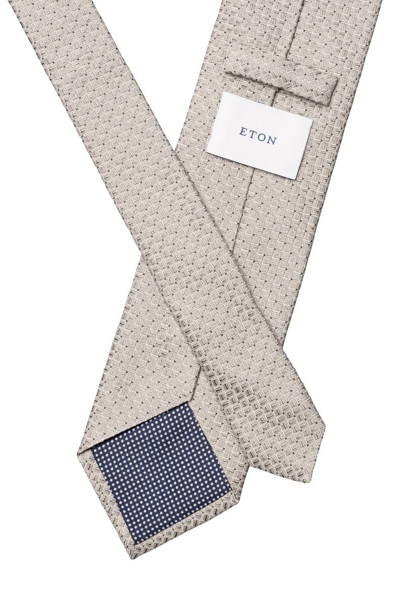 Micro Geo Silk Tie, Alternate, color, LIGHT GREY