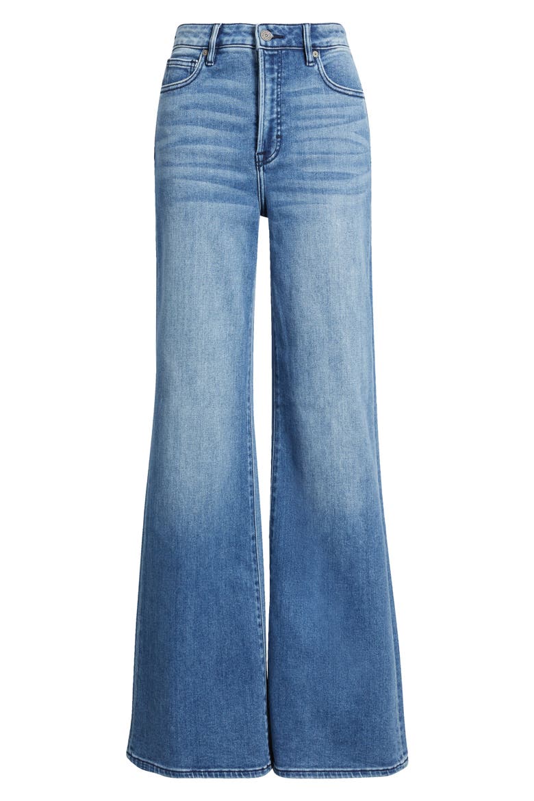 Comfort High Waist Flare Jeans, Alternate, color, DARK WASH