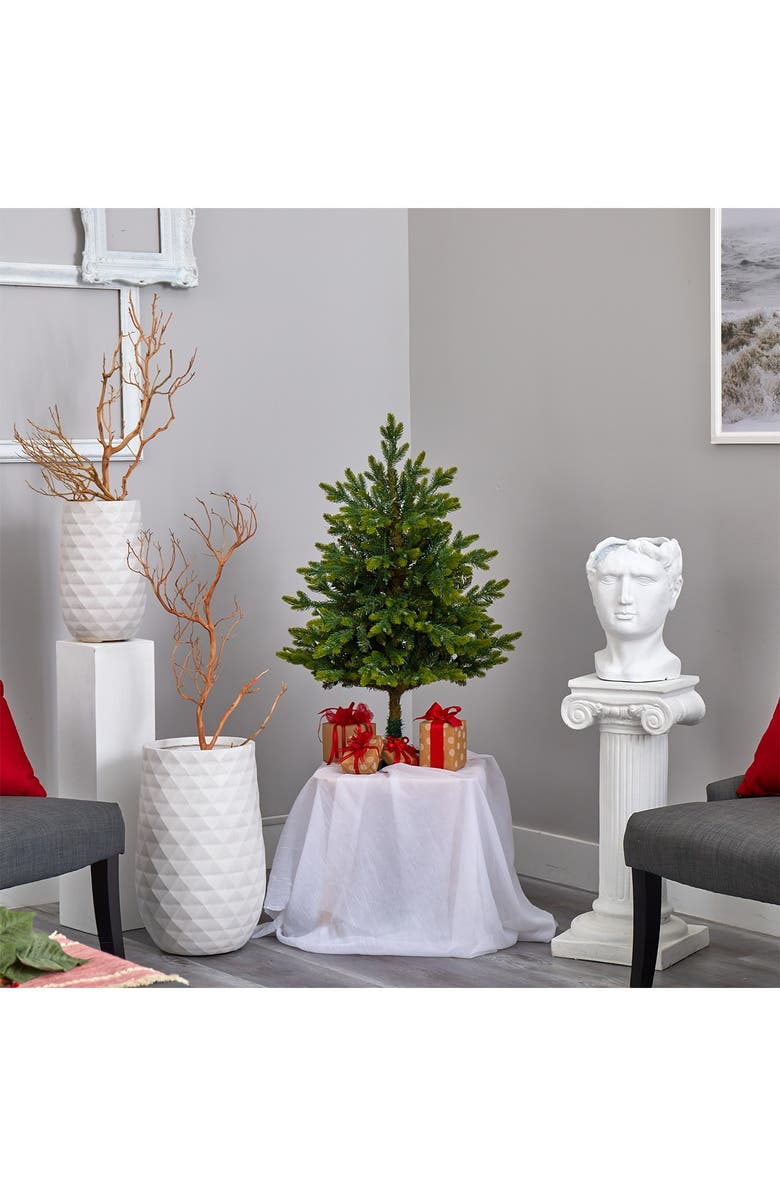 NEARLY NATURAL 3ft. North Carolina Fir Artificial Christmas Tree with 150 Clear Lights, Alternate, color, 