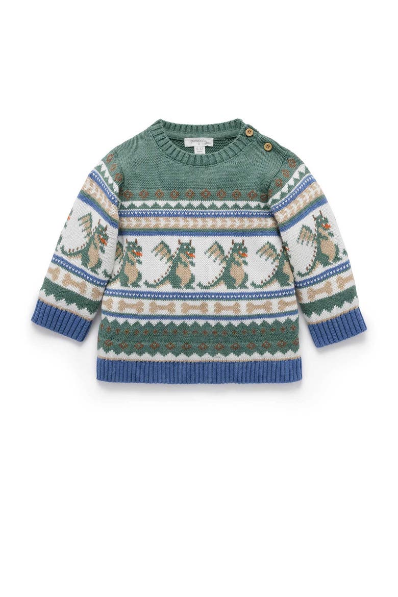 Dragon Fairisle Jumper Toddler, Main, color, Dragon Jacquard