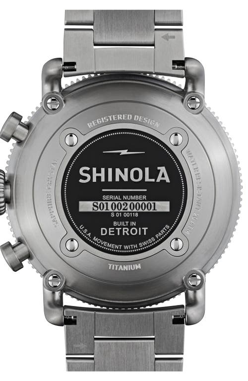 Shinola 'the Black Blizzard' Chronograph Interchangeable Strap Watch, 48mm In Blue