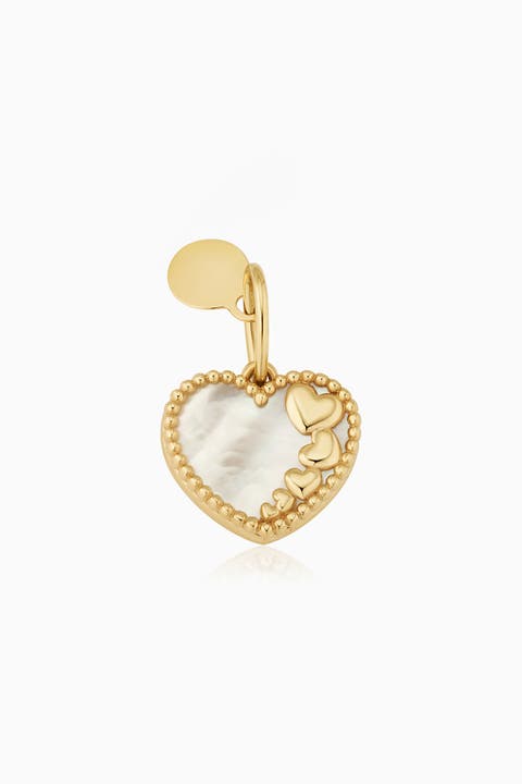 14K Gold Heart to Heart Pendant Charm