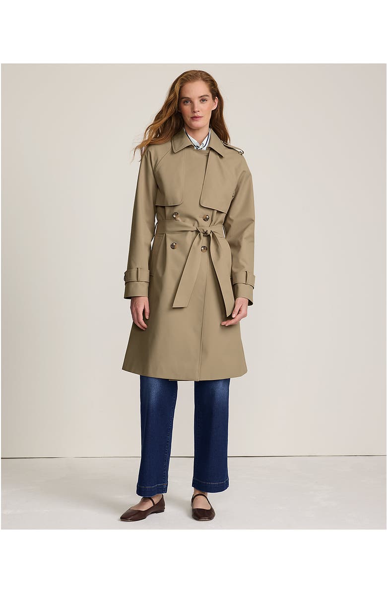 Lands' End Squall Waterproof Modern Trench Coat, Alternate, color, Desert Tan